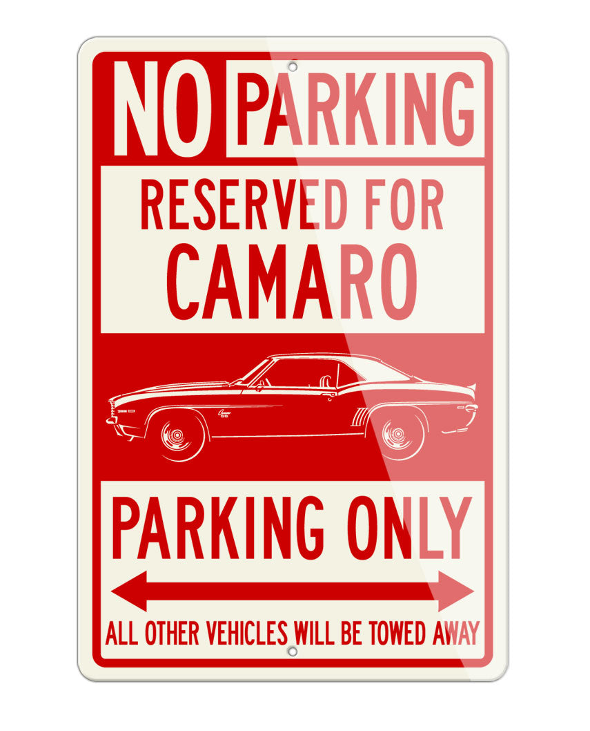 Chevrolet Camaro Coupe First Generation Reserved Parking Only Sign