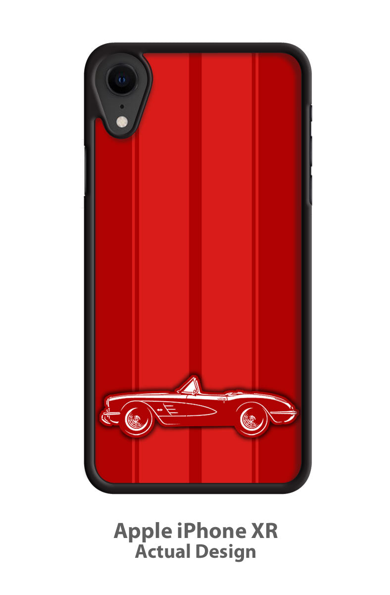 1958 Chevrolet Corvette Convertible C1 Smartphone Case - Racing Stripes