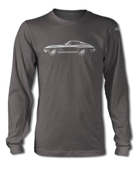 1963 Chevrolet Corvette Sting Ray Split Window C2 T-Shirt - Long Sleeves - Side View