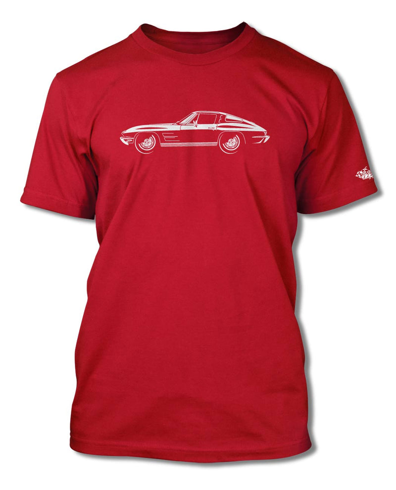 1963 Chevrolet Corvette Sting Ray Split Window C2 T-Shirt - Men - Side View