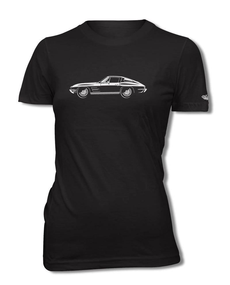 1963 Chevrolet Corvette Sting Ray Split Window C2 T-Shirt - Women - Side View