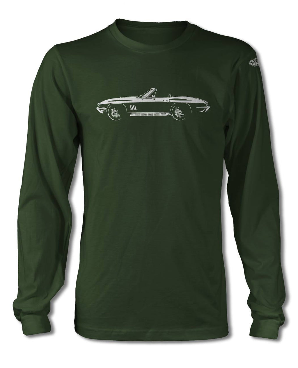 1967 Chevrolet Corvette 427 Sting Ray Convertible C2 T-Shirt - Long Sleeves - Side View