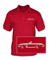 1967 Chevrolet Corvette 427 Sting Ray Convertible C2 Adult Pique Polo Shirt - Side View