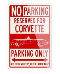 Chevrolet Corvette Convertible C1 Reserved Parking Only Sign