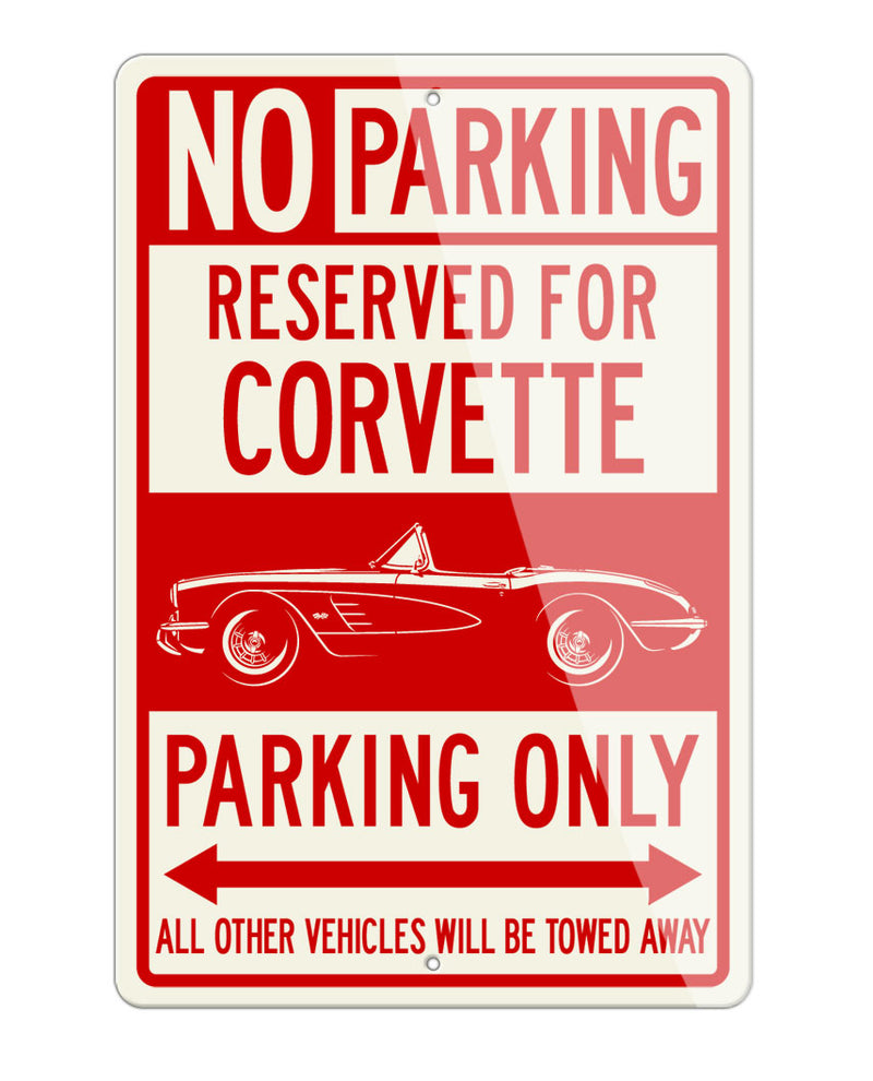 Chevrolet Corvette Convertible C1 Reserved Parking Only Sign