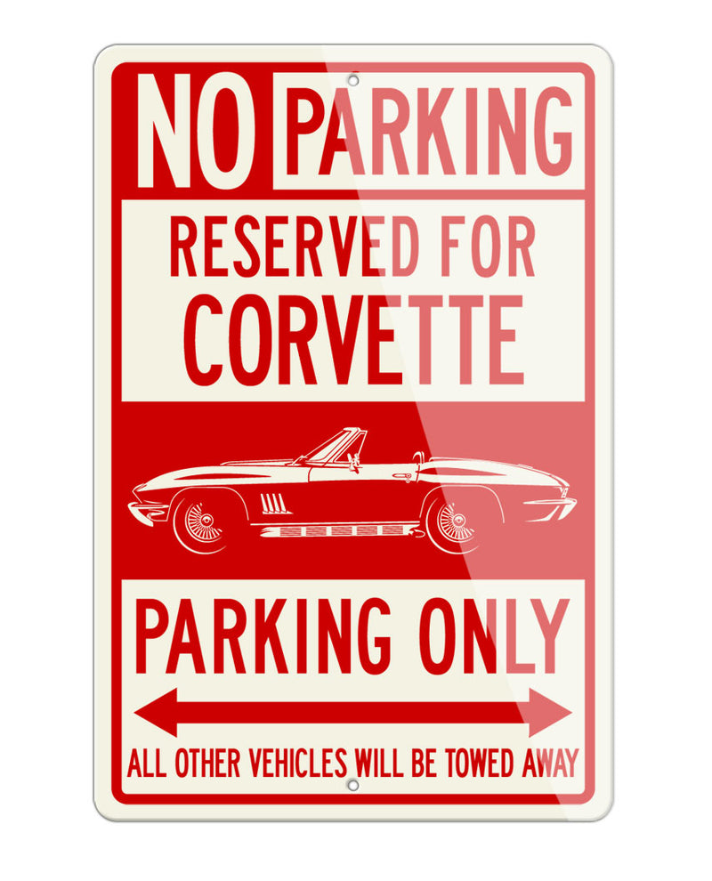 Chevrolet Corvette Coupe C2 Reserved Parking Only Sign