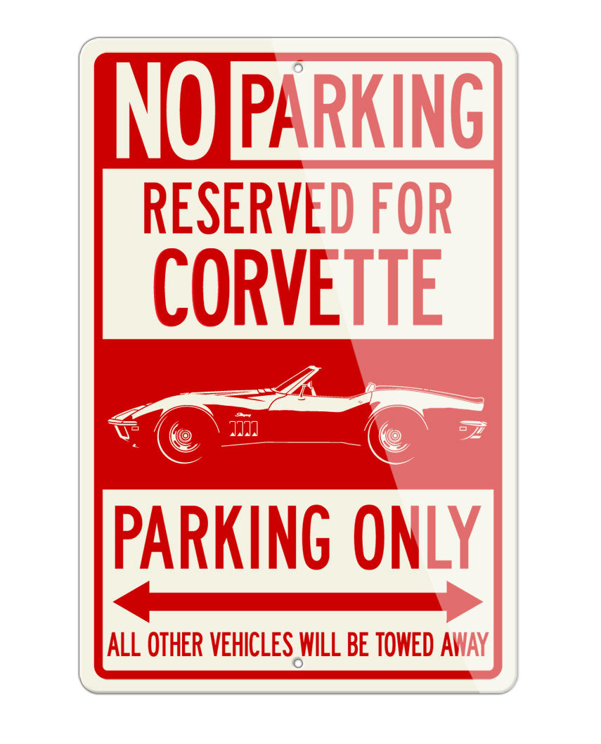 Chevrolet Corvette Convertible C3 Reserved Parking Only Sign