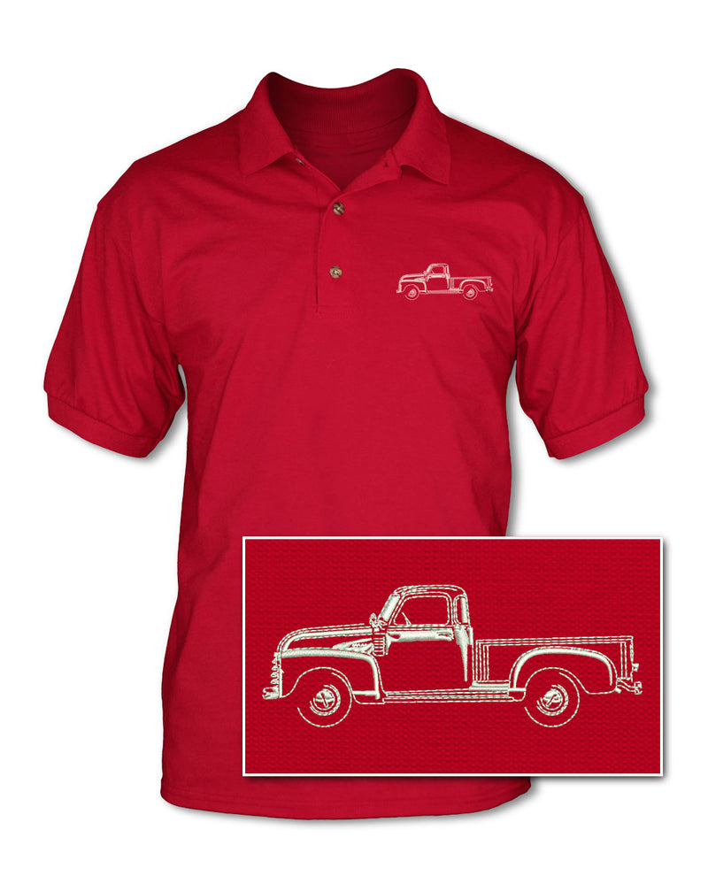 1947 - 1950 Chevrolet Pickup 3100 Adult Pique Polo Shirt - Side View