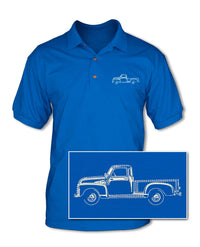 1947 - 1950 Chevrolet Pickup 3100 Adult Pique Polo Shirt - Side View