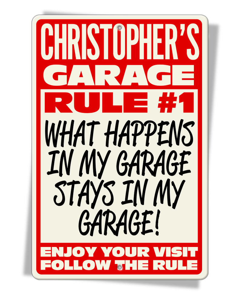 Personalized Garage - Rule #1 - Aluminum Sign