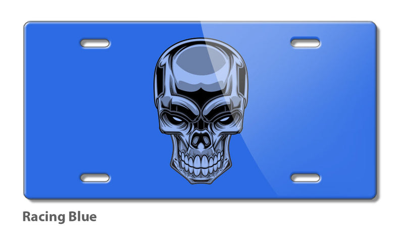 Chrome Skull Novelty License Plate