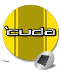 1970 - 1974 Plymouth 'Cuda Emblem Novelty Round Fridge Magnet