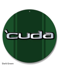 1970 - 1974 Plymouth 'Cuda Emblem Novelty Round Aluminum Sign