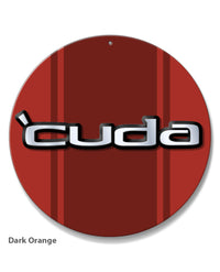 1970 - 1974 Plymouth 'Cuda Emblem Novelty Round Aluminum Sign