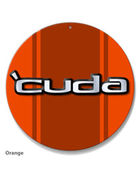 1970 - 1974 Plymouth 'Cuda Emblem Novelty Round Aluminum Sign