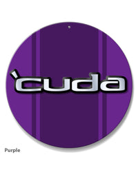 1970 - 1974 Plymouth 'Cuda Emblem Novelty Round Aluminum Sign