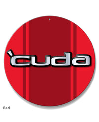 1970 - 1974 Plymouth 'Cuda Emblem Novelty Round Aluminum Sign