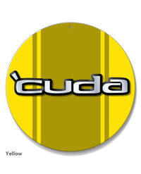 1970 - 1974 Plymouth 'Cuda Emblem Novelty Round Aluminum Sign