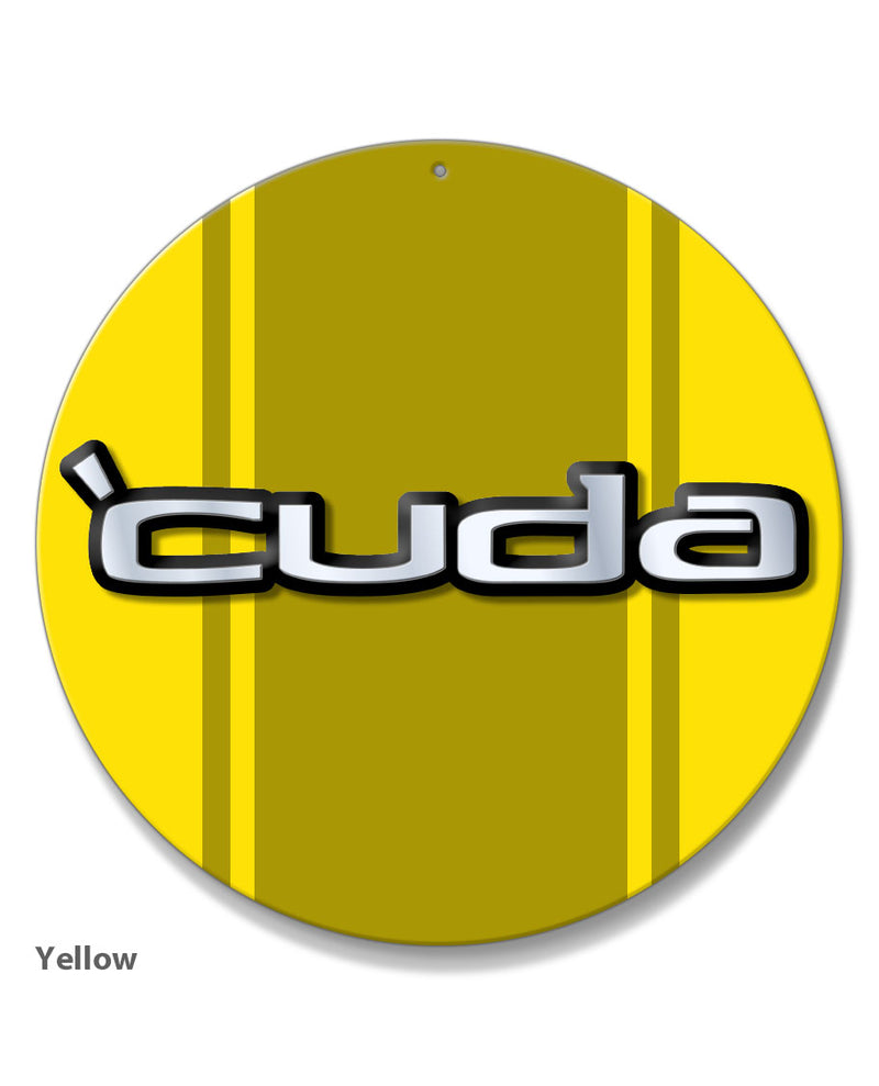 1970 - 1974 Plymouth 'Cuda Emblem Novelty Round Aluminum Sign