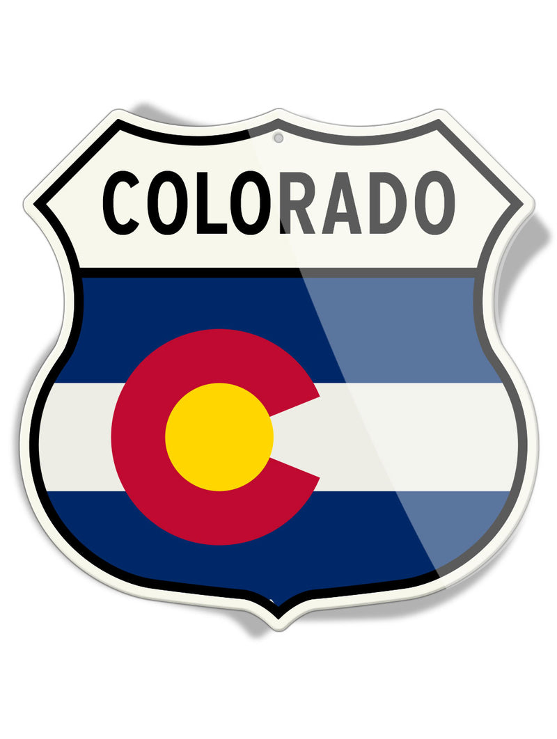 State Flag of Colorado - Shield Shape - Aluminum Sign