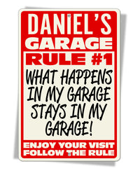 Personalized Garage - Rule #1 - Aluminum Sign