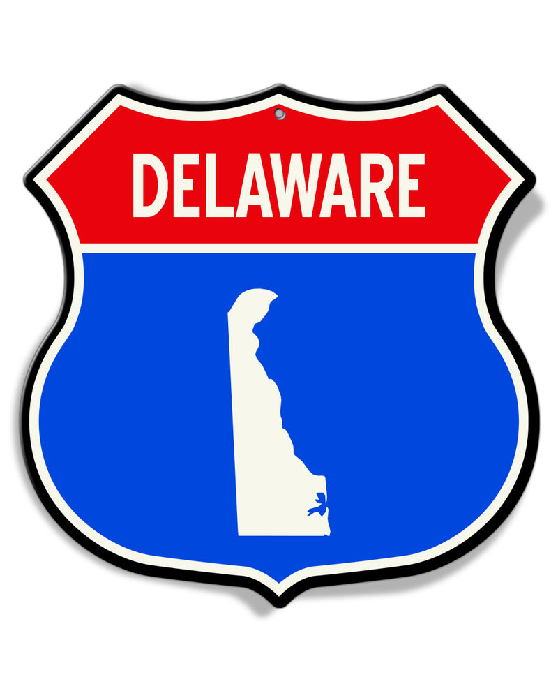 State of Delaware Interstate - Shield Shape - Aluminum Sign