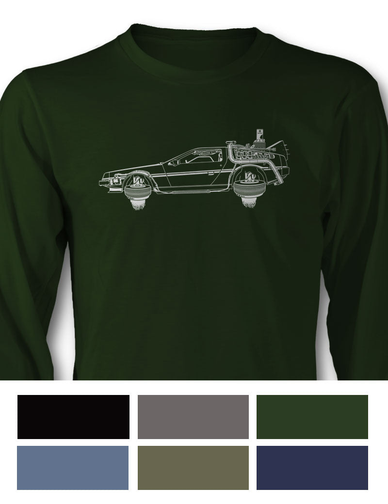 DeLorean DMC Back to the future II T-Shirt - Long Sleeves - Side View