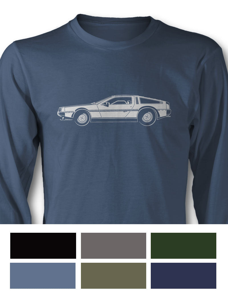 1981 DeLorean DMC-12 Coupe Long Sleeve T-Shirt - Side View