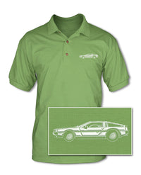 1981 DeLorean DMC-12 Coupe Adult Pique Polo Shirt - Side View