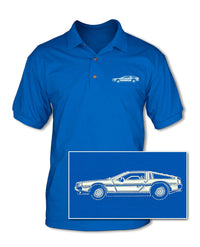 1981 DeLorean DMC-12 Coupe Adult Pique Polo Shirt - Side View