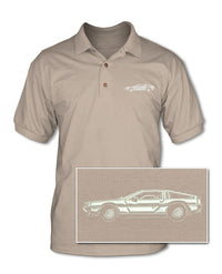 1981 DeLorean DMC-12 Coupe Adult Pique Polo Shirt - Side View