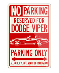 1991 - 1995 Dodge Viper SR1 Hardtop Parking Only Sign