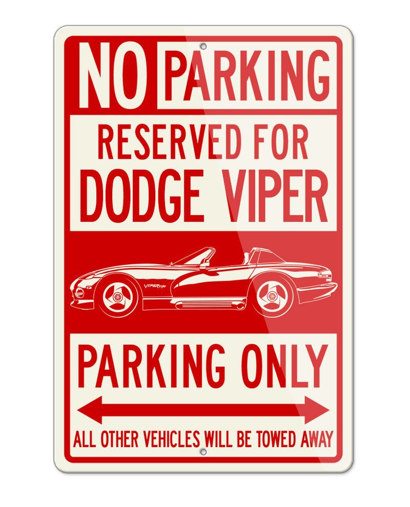 1991 - 1995 Dodge Viper SR1 Hardtop Parking Only Sign