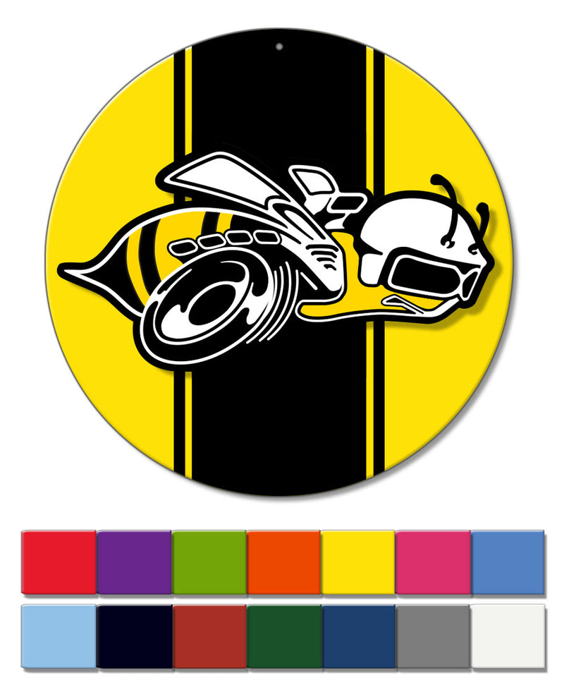 Dodge Super Bee Illustration Novelty Round Aluminum Sign