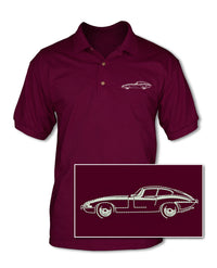 Jaguar E-Type XKE Coupe Adult Pique Polo Shirt - Side View