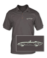 Jaguar E-Type XKE Convertible Adult Pique Polo Shirt - Side View