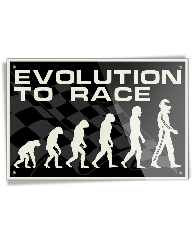 Evolution to Race - Aluminum Sign