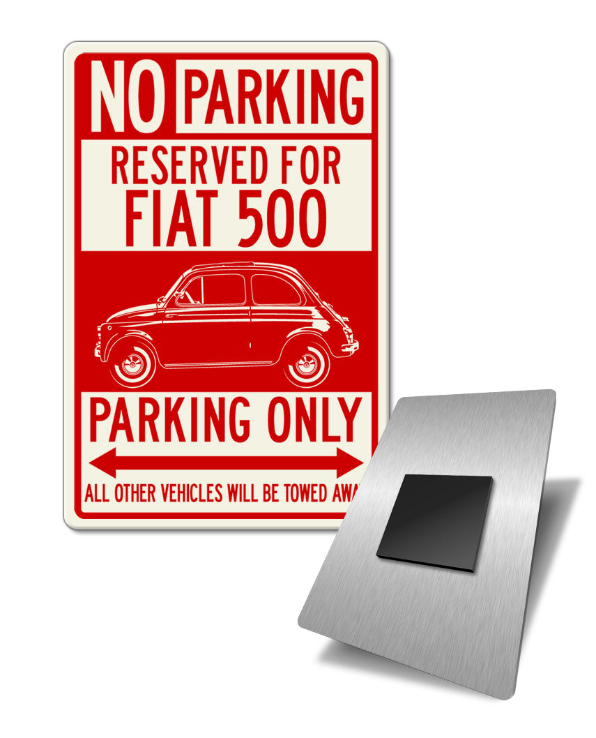 Fiat 500 Reserved Parking Fridge Magnet