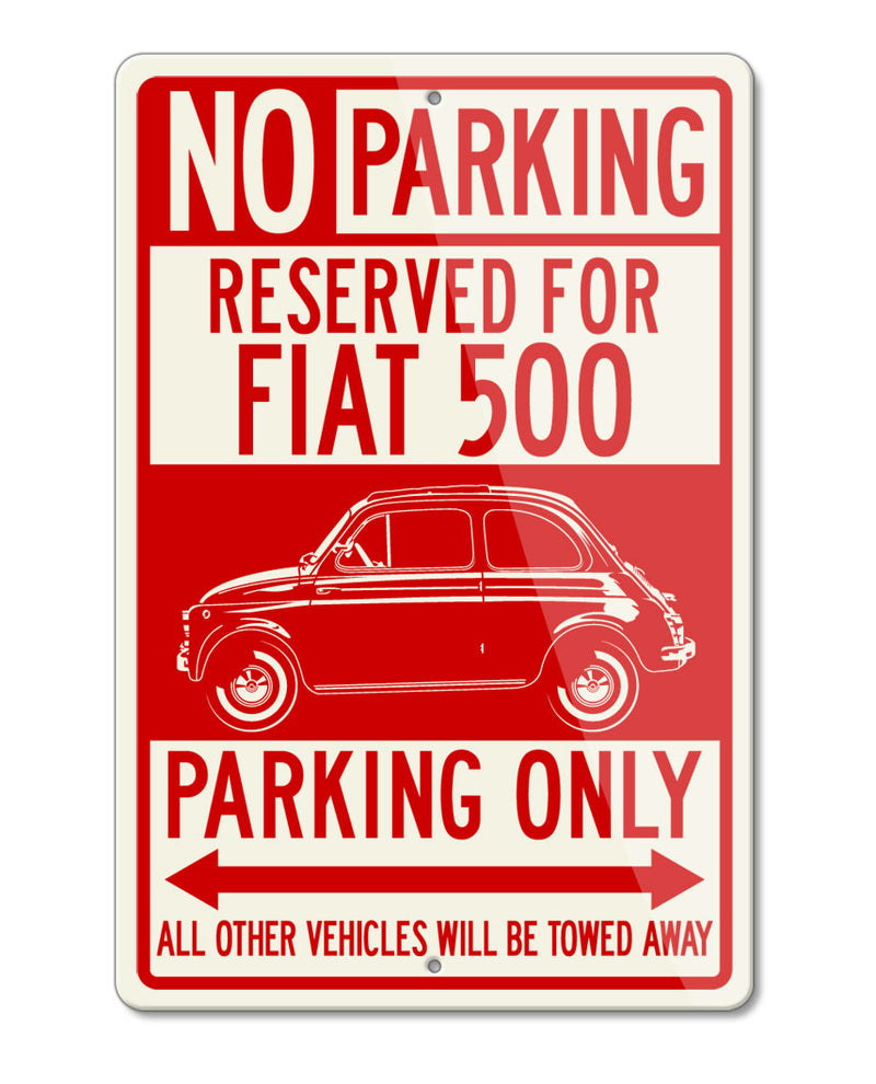Fiat 500 Reserved Parking Only Sign