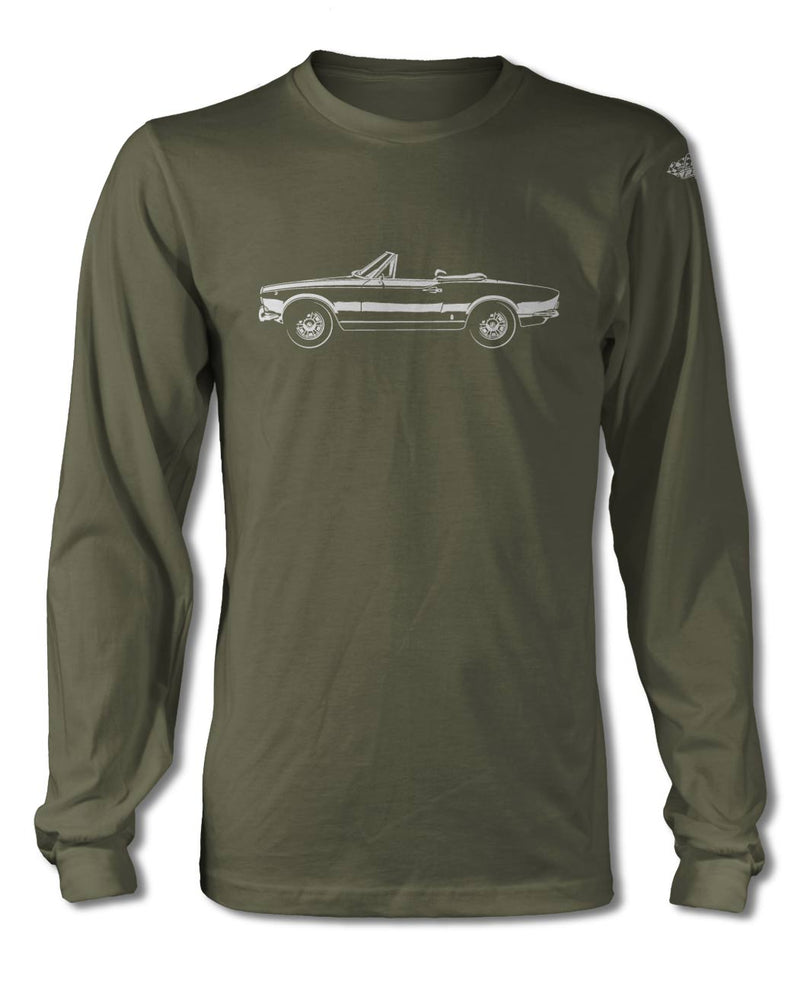 Fiat 124 Sport Spider Convertible 1966 - 1973 T-Shirt - Long Sleeves - Side View