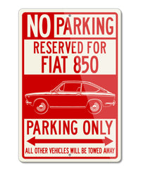Fiat 850 Coupe Sport Reserved Parking Only Sign