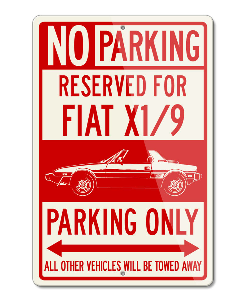 Fiat Bertone X1/9 Reserved Parking Only Sign