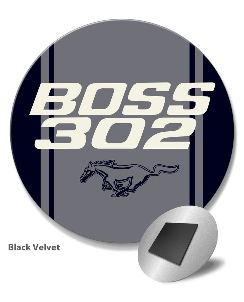 BOSS 302 c.i. V8 Engine Emblem 1969 - 1970 Round Fridge Magnet