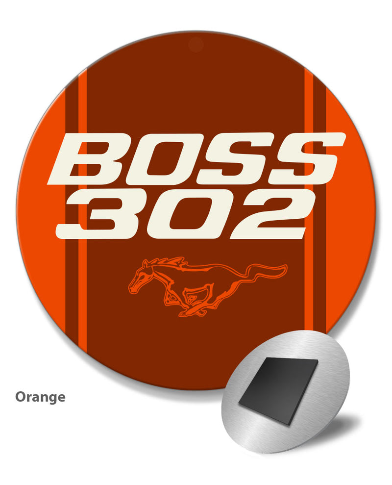 BOSS 302 c.i. V8 Engine Emblem 1969 - 1970 Round Fridge Magnet