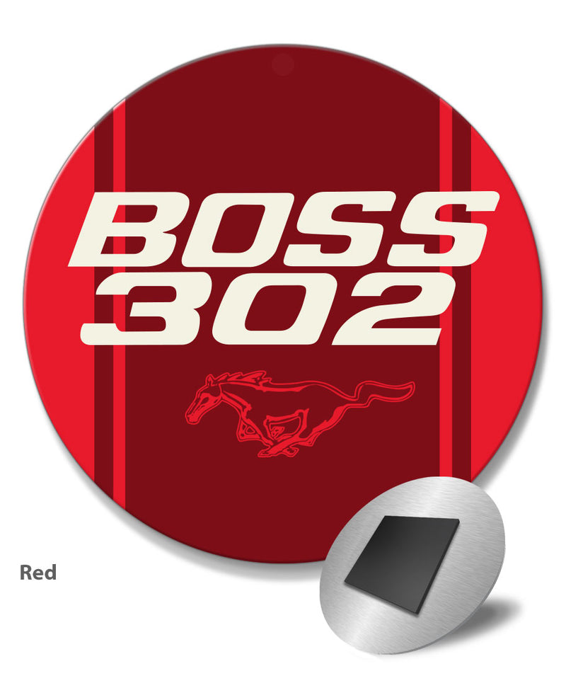 BOSS 302 c.i. V8 Engine Emblem 1969 - 1970 Round Fridge Magnet