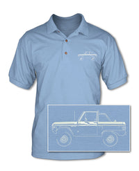 1966 - 1977 Ford Bronco 4x4 Adult Pique Polo Shirt - Side View