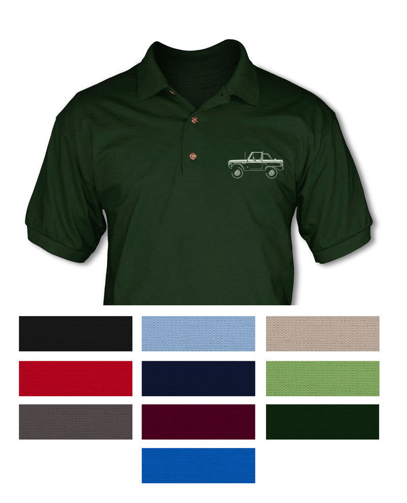 1966 - 1977 Ford Bronco 4x4 Adult Pique Polo Shirt - Side View