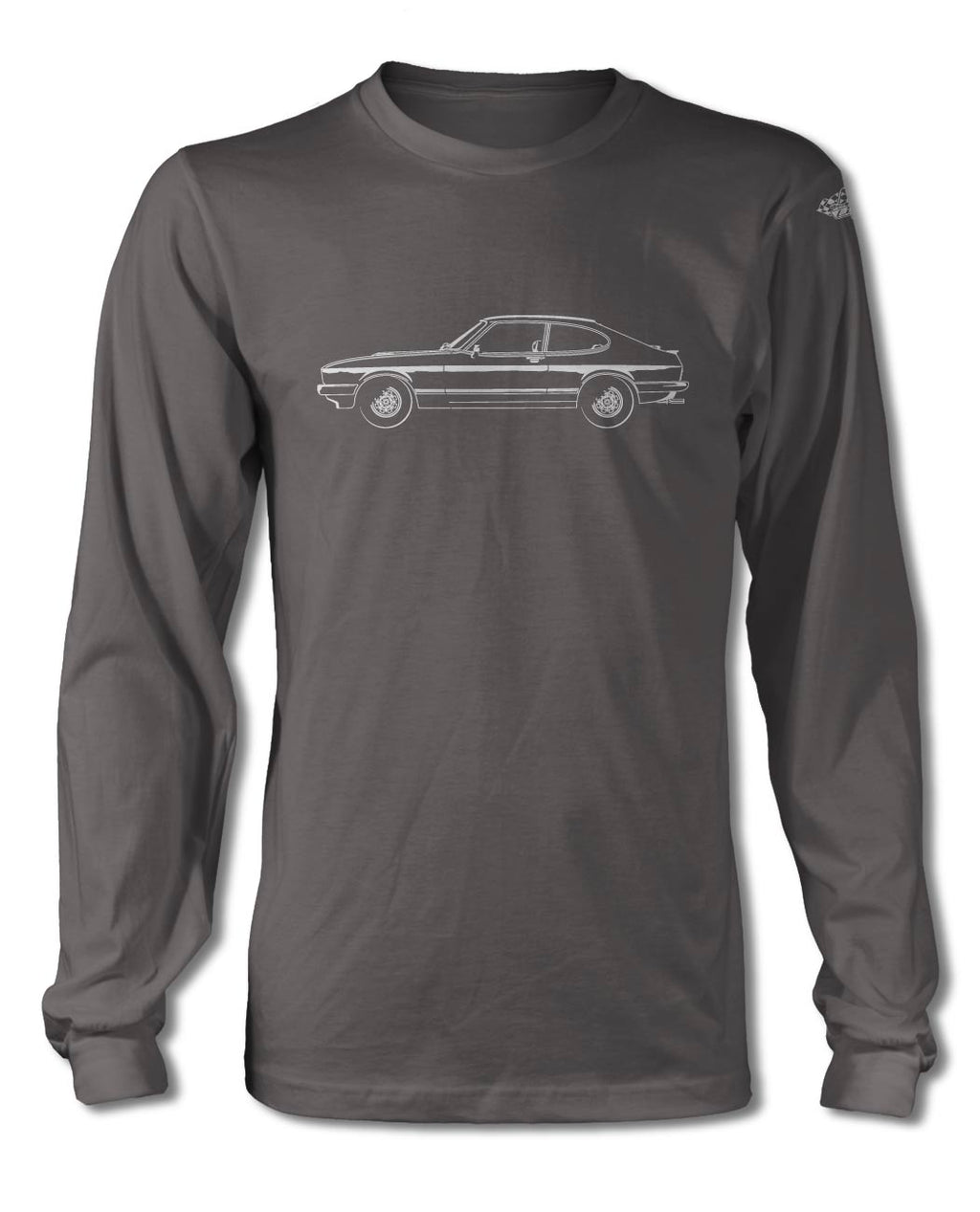 Ford Capri MK III Coupe T-Shirt - Long Sleeves - Side View