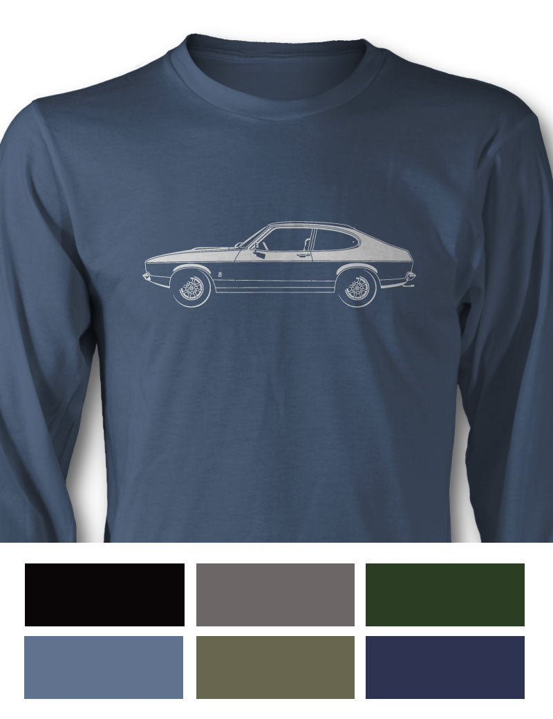 Ford - Mercury Capri MK II Coupe Long Sleeve T-Shirt - Side View