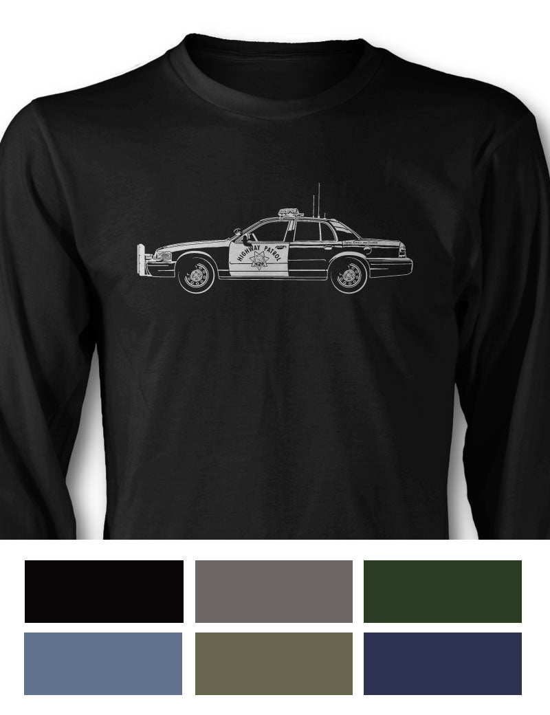 Ford Crown Victoria CHP Long Sleeve T-Shirt - Side View